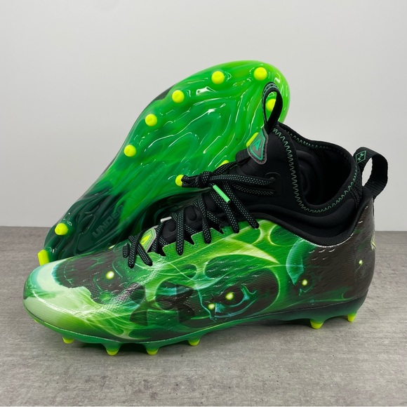 Under Armour UA Spotlight Lux MC LE Slime Football Cleats - Picture 1 of 12